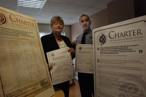 Alliance Party Candidate Cllr Marie Hendron signs Anti Racism Charter April 2010